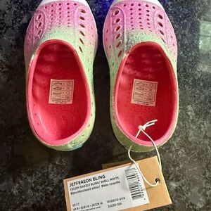 Native Shoes Jefferson Bling Pink and Green Sparkle